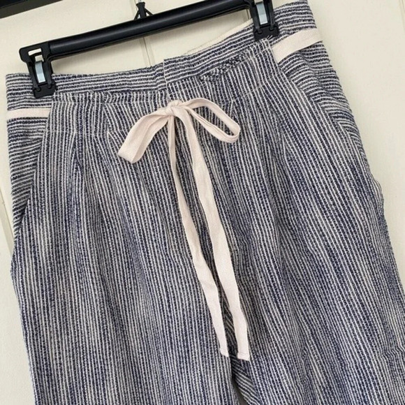 Free People, Light At Sunrise Crop Pants, Drawstring, Seersucker, Blue, Cream - Picture 4 of 7